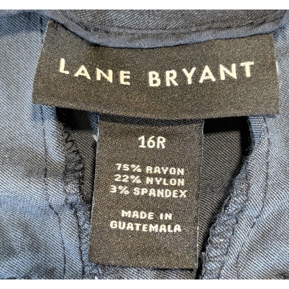 Lane Bryant Navy Blue Women's‎ Wide-Leg Dress Pants Stretch Size 16R EUC 36x30 - Picture 2 of 6